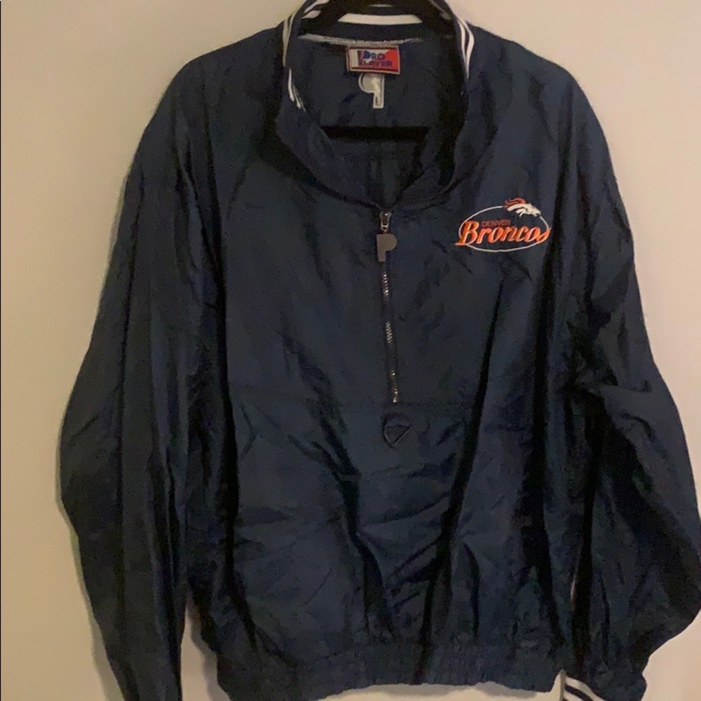 Pro Layer Broncos Blue 1/2-zip Pullover **L**